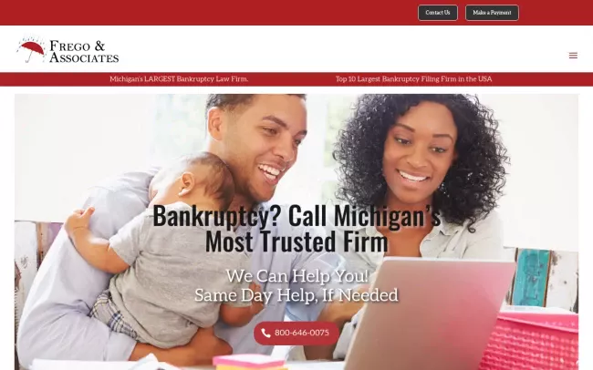 Screenshot of the Frego & Associates Website