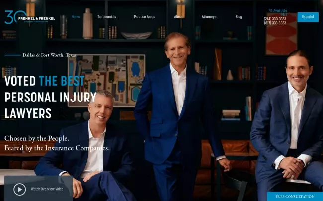 Screenshot of the Frenkel & Frenkel Website