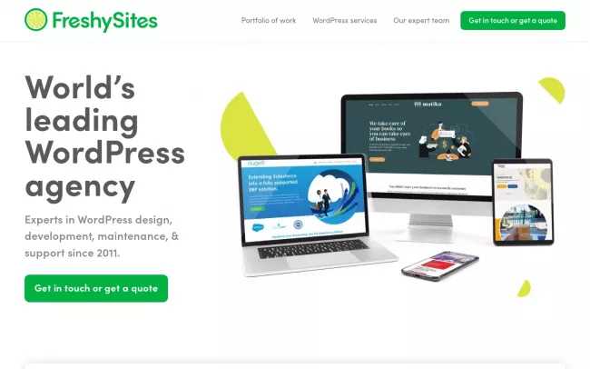 Screenshot of the Freshy Website
