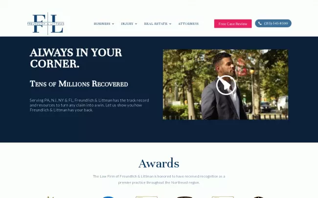 Screenshot of the Freundlich & Littman, LLC Website