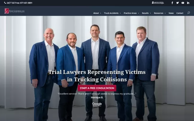 Screenshot of the Fried Goldberg LLC Website
