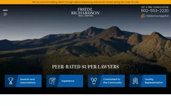 Screenshot of the Friedl Richardson Website