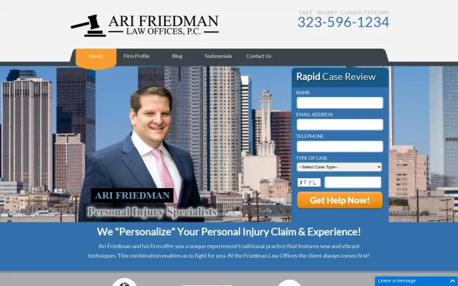 Screenshot of the Friedman Law Offices Website