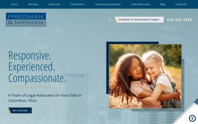 Screenshot of the Friedman & Mirman Co., L.P.A. Website
