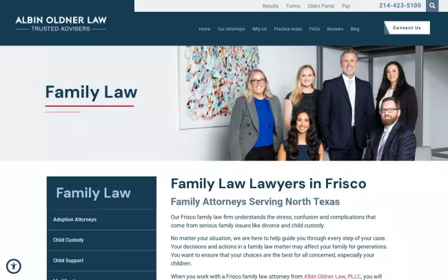 Screenshot of the Albin Oldner Law, PLLC Website