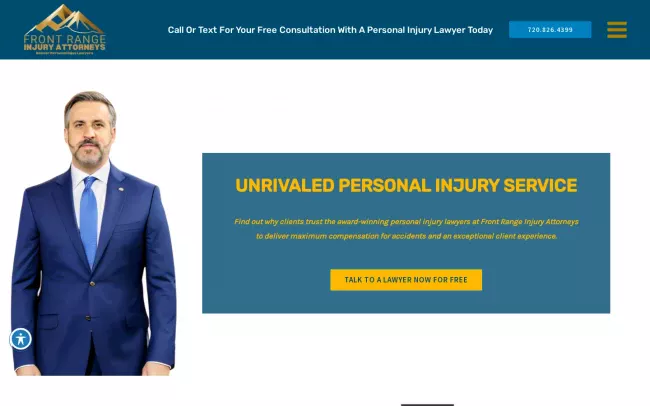 Screenshot of the Front Range Injury Attorneys - Denver Personal Injury Lawyers Website