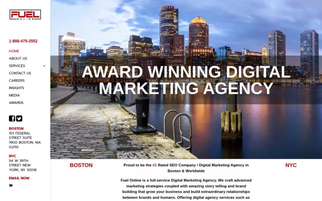 Screenshot of the Fuel Online Digital Marketing Agency - SEO Services Website