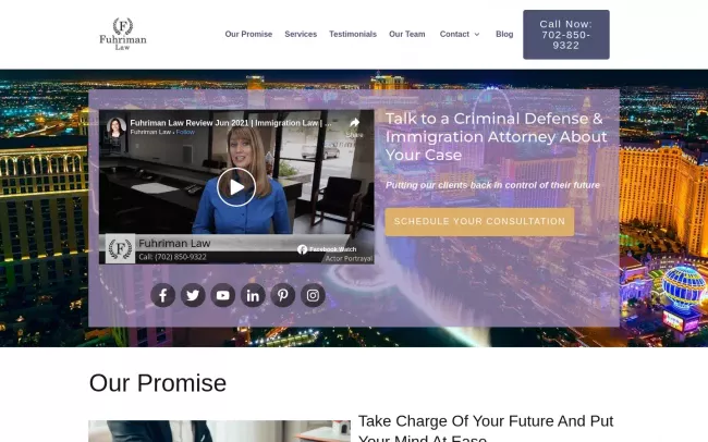 Screenshot of the Fuhriman Law Website