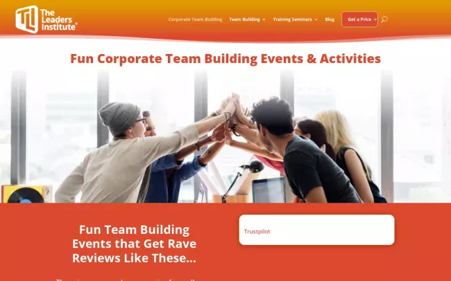Screenshot of the Leaders Institute Team Building Blog