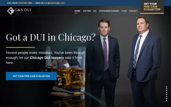 Screenshot of the G&S DUI Attorneys at Law Website