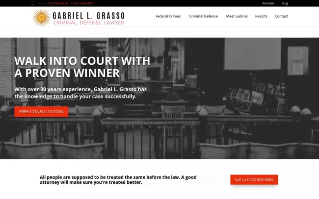 Screenshot of the Gabriel L. Grasso, P.C. Website