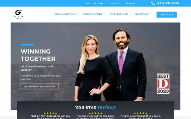 Screenshot of the Gallian Firm Website