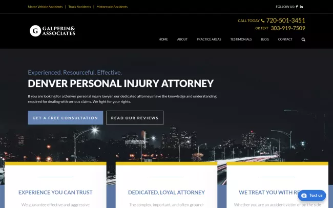 Screenshot of the Galperin & Associates Website