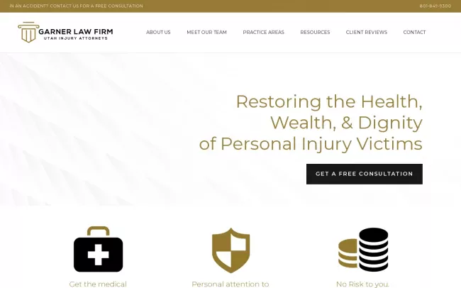 Screenshot of the The Garner Law Firm Website