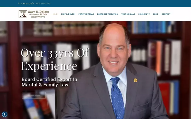 Screenshot of the Gary S. Dolgin, Attorney At Law - Divorce Lawyer & Family Law Attorney Website