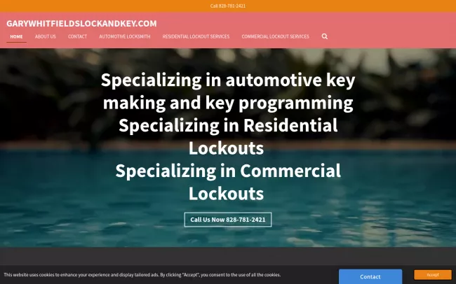 Screenshot of the Gary Whitfield Website
