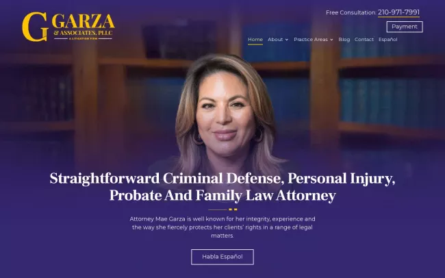 Screenshot of the Garza & Associates, PLLC Website