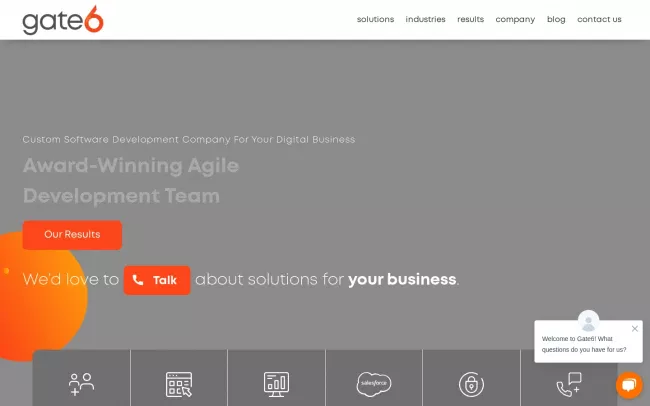 Screenshot of the Gate6, Inc. Website