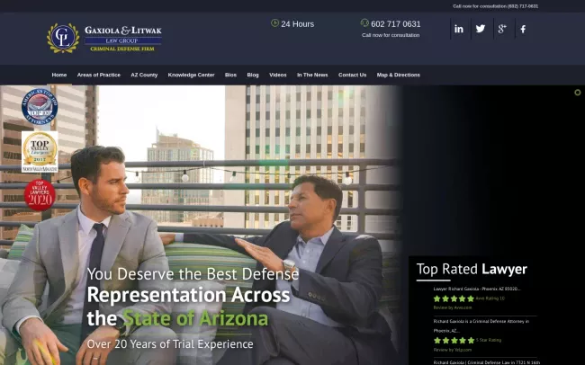 Screenshot of the Gaxiola Law Group Website