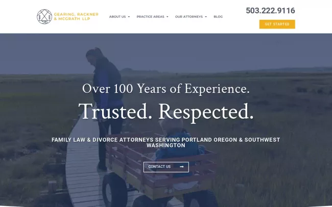 Screenshot of the Gearing Rackner & McGrath Website