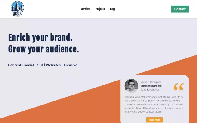 Screenshot of the Geek Chicago Website