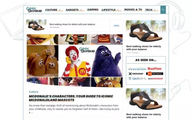 Screenshot of the GeekExtreme Blog