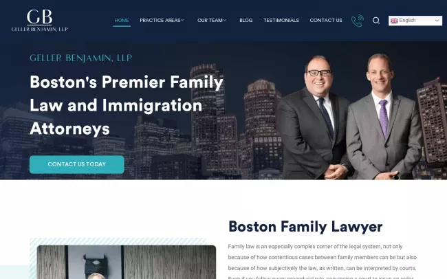 Screenshot of the Geller Benjamin, LLP Website