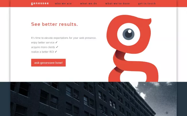Screenshot of the Genessee Website