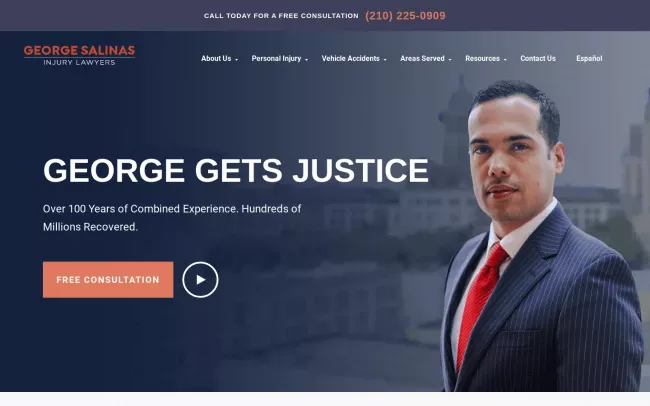 Screenshot of the George Salinas Website
