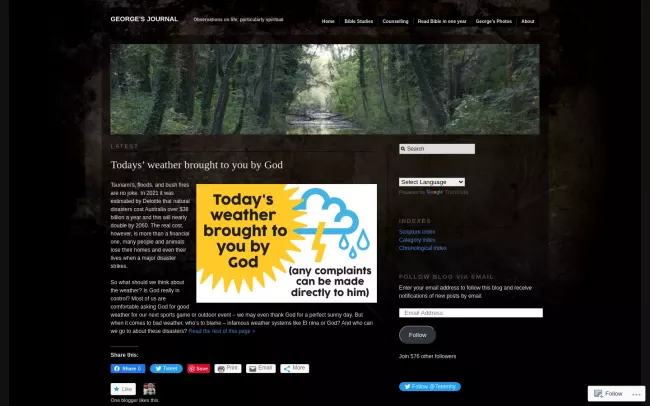 Screenshot of the George's Journal Blog