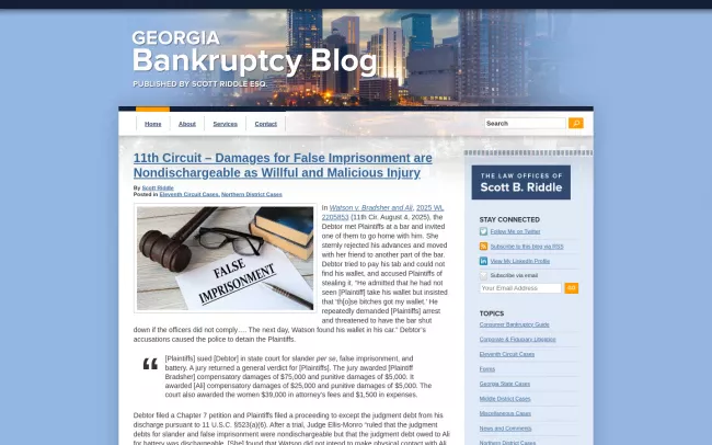 Screenshot of the Georgia Bankruptcy Blog Website