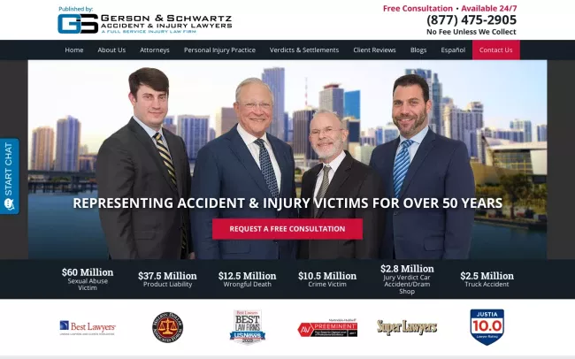 Screenshot of the Gerson & Schwartz, P.A. Blog