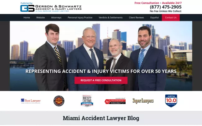 Screenshot of the Gerson & Schwartz, P.A. Website