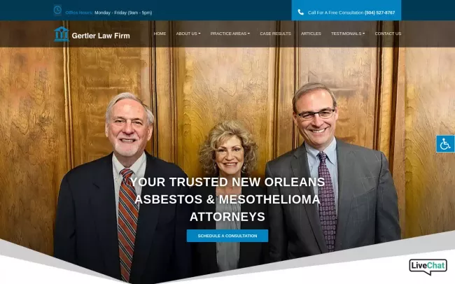 Screenshot of the Gertler Law Firm Website