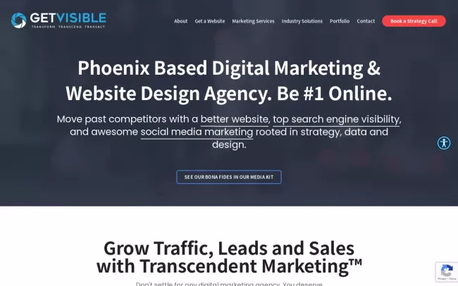 Screenshot of the Get Visible Digital Marketing Agency Website