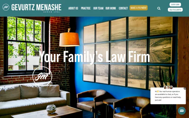 Screenshot of the Gevurtz Menashe Website