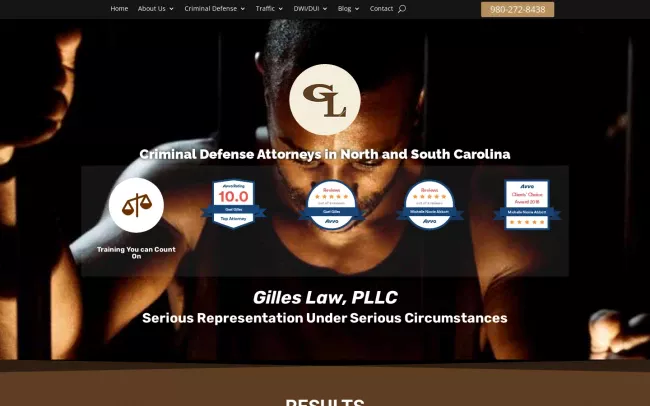 Screenshot of the Gilles Law Website