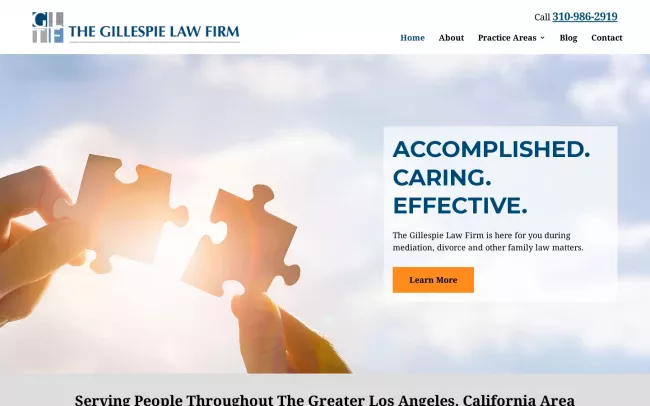 Screenshot of the The Gillespie Law Firm Inc. Website