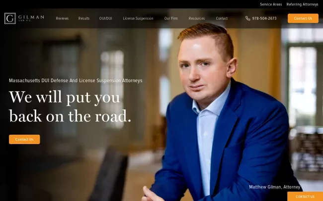 Screenshot of the Gilman Law P.C. Website