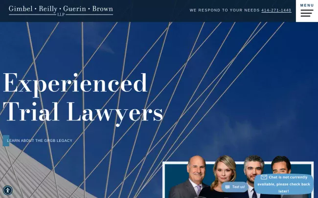 Screenshot of the Gimbel, Reilly, Guerin & Brown, LLP Website