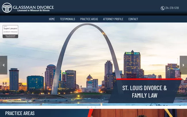 Screenshot of the Glassman Divorce, LLC Website