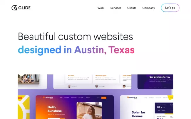 Screenshot of the GLIDE® Website