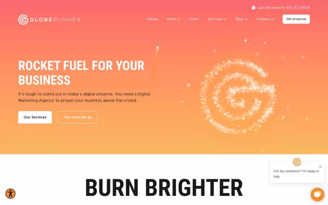 Screenshot of the Globe Runner Website