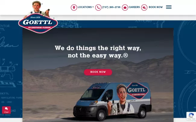 Screenshot of the Goettl Air Conditioning and Plumbing - Phoenix AZ Website