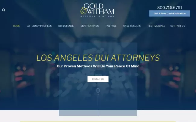 Screenshot of the Gold & Witham Website
