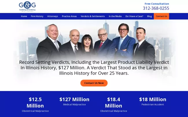 Screenshot of the Goldberg & Goldberg Website