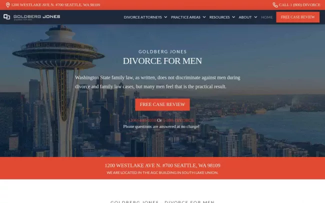 Screenshot of the Goldberg Jones - Divorce For Men Website