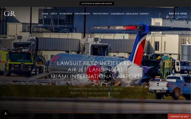 Screenshot of the Goldberg & Rosen Website
