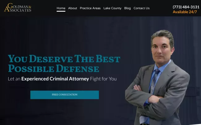 Screenshot of the Goldman & Associates Website