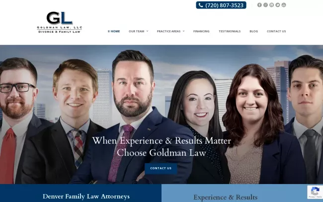 Screenshot of the Goldman Law, LLC Website